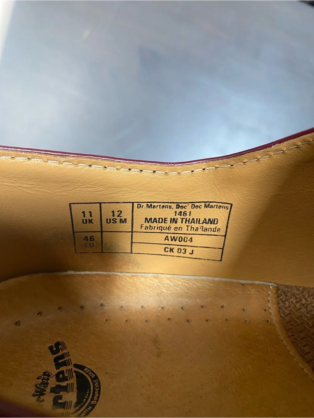 Dr. Martens 1461 Cherry Red Smooth Leather 3-Eye Oxford Shoes Men's Size 12